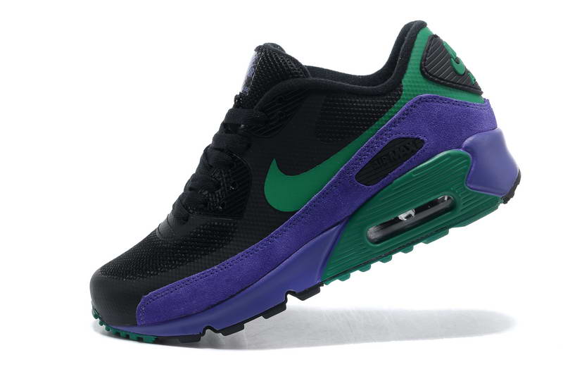 Air Max 90 Hyperfuse fourrure Chaussures Femmes Noir Vert Violet (2)